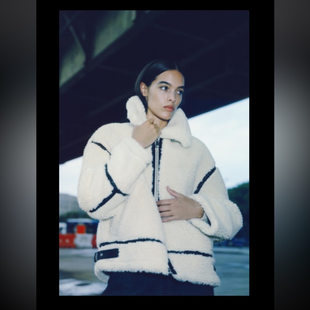 Zara Off White Sherpa Jacket